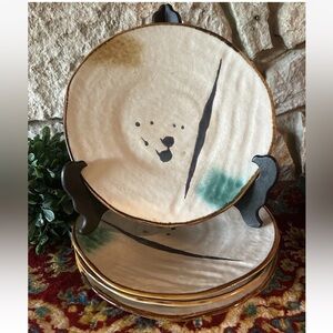 4 Splash Collection Style Eyes by Baum Bros Plates Abstract Dots Brush Stroke